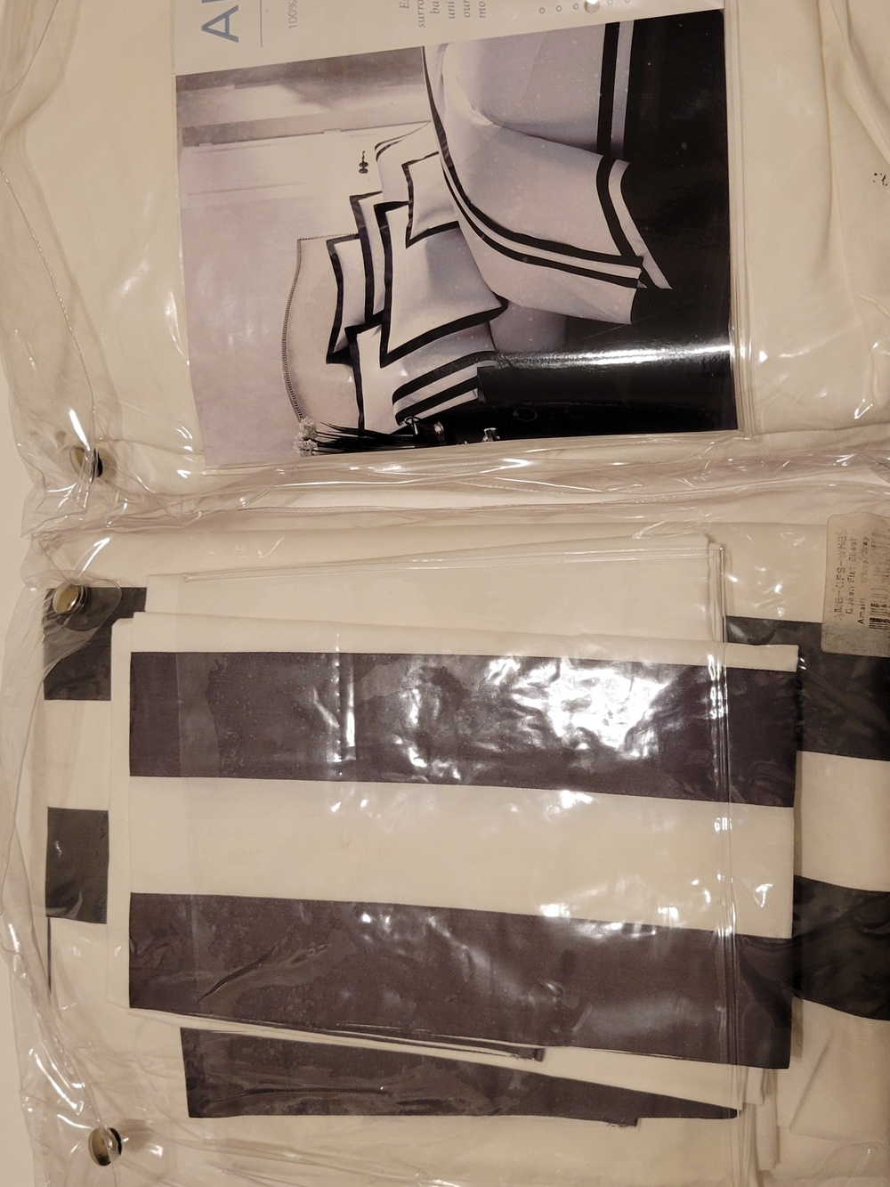 Kassatex Cotton White with Charcoal Grey Border Sheet Set